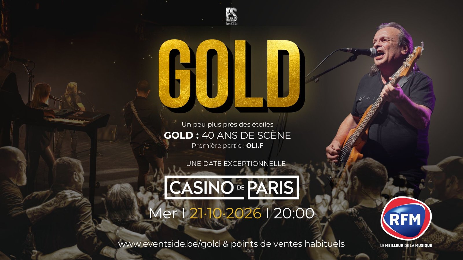 GOLD en concert au Casino de Paris le 21 octobre 2026