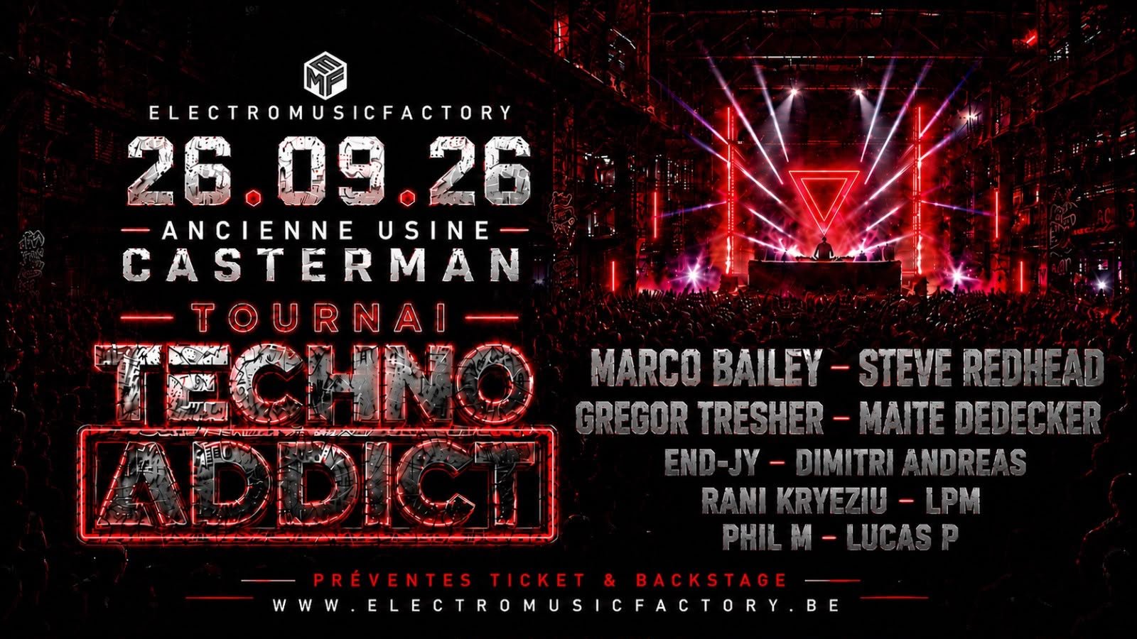 Techno Addict Tournai - 26 septembre 2026 - Ancienne usine Casterman